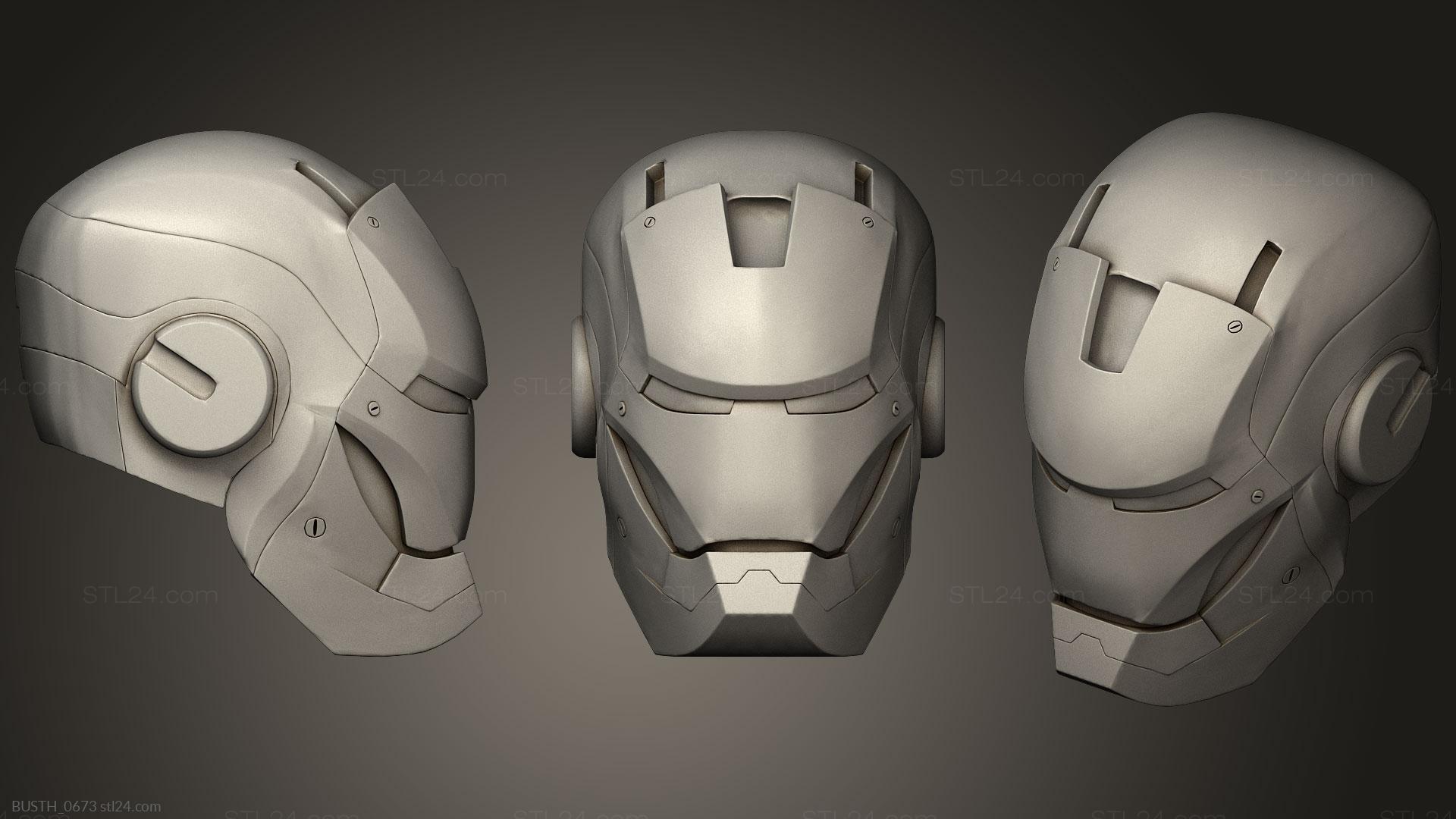 Бюсты монстры и герои (Шлем Железного Человека, BUSTH_0673) 3D модель для ЧПУ станка